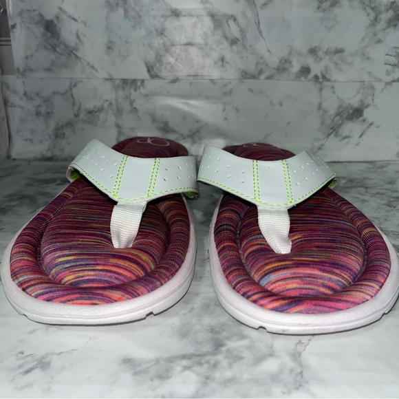 OP Women’s Multi Pink Memory Foam Thong Sandals Size M 7 / 8 Flip Flops Slip On - Picture 3 of 7